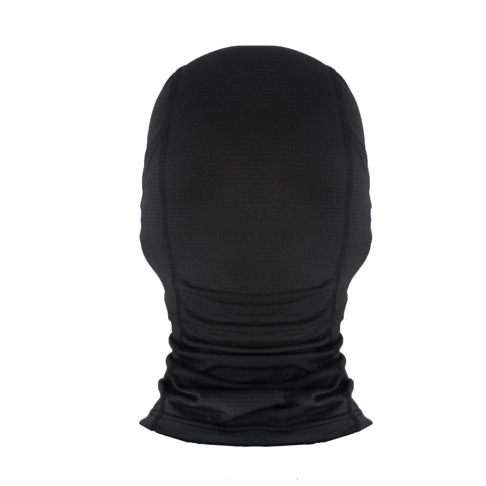 HCC Tactical SF Balaclava in black, lightweight thermal face mask with eye openings, designed for outdoor and tactical wear.