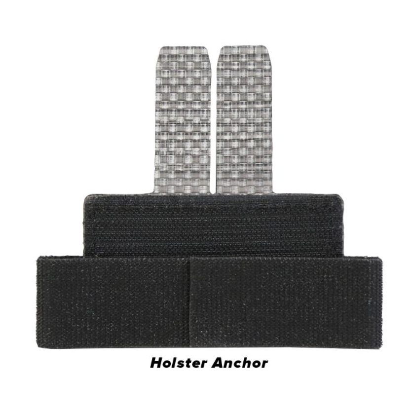 HCC Tactical Holster Extender with Reinforced GRT Belt Adapter, showcasing durable materials and secure attachment features.