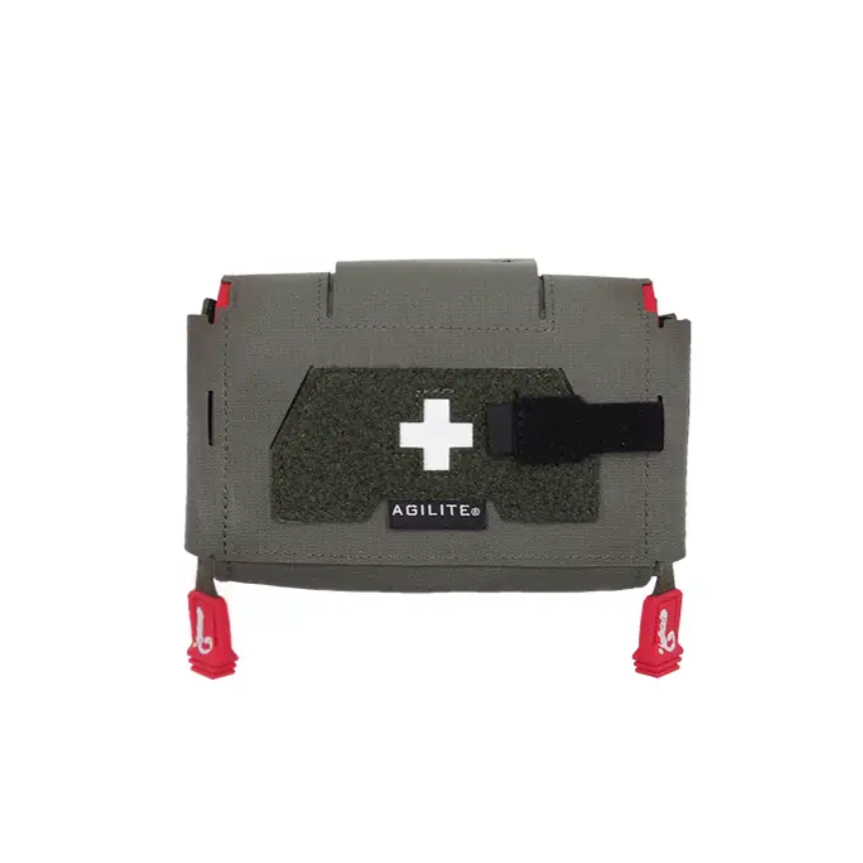 HCC Tactical MD2 Compact Trauma Pouch IFAK mag pouch with adjustable straps and multiple compartments for first aid supplies.