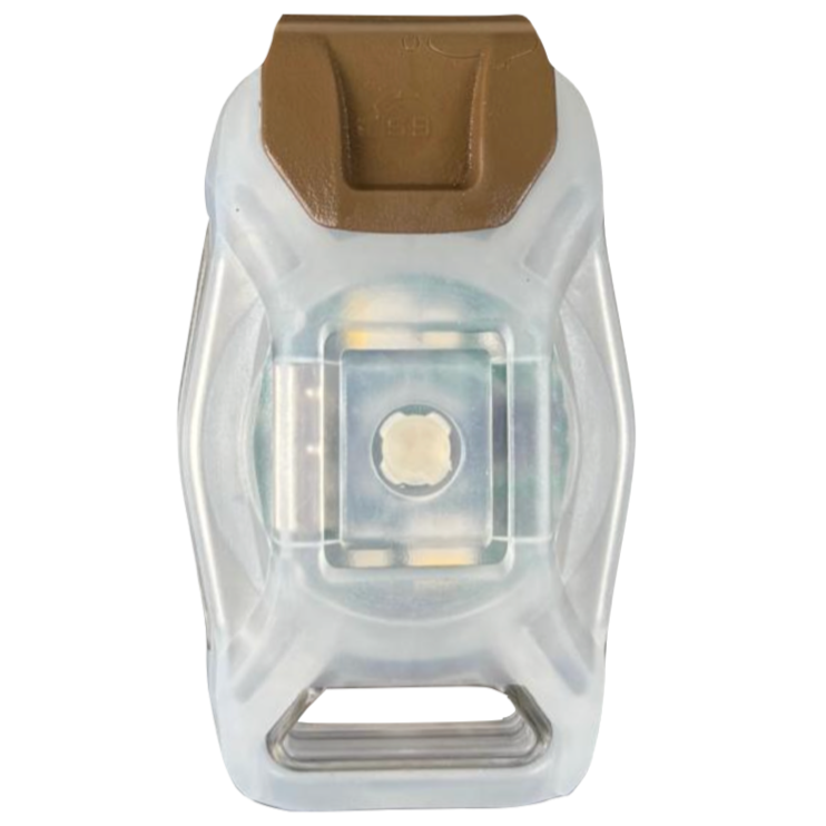 HCC Tactical Mark SB Beacon, a durable illumination and marking device with bright LED lights, shown in a dark setting.