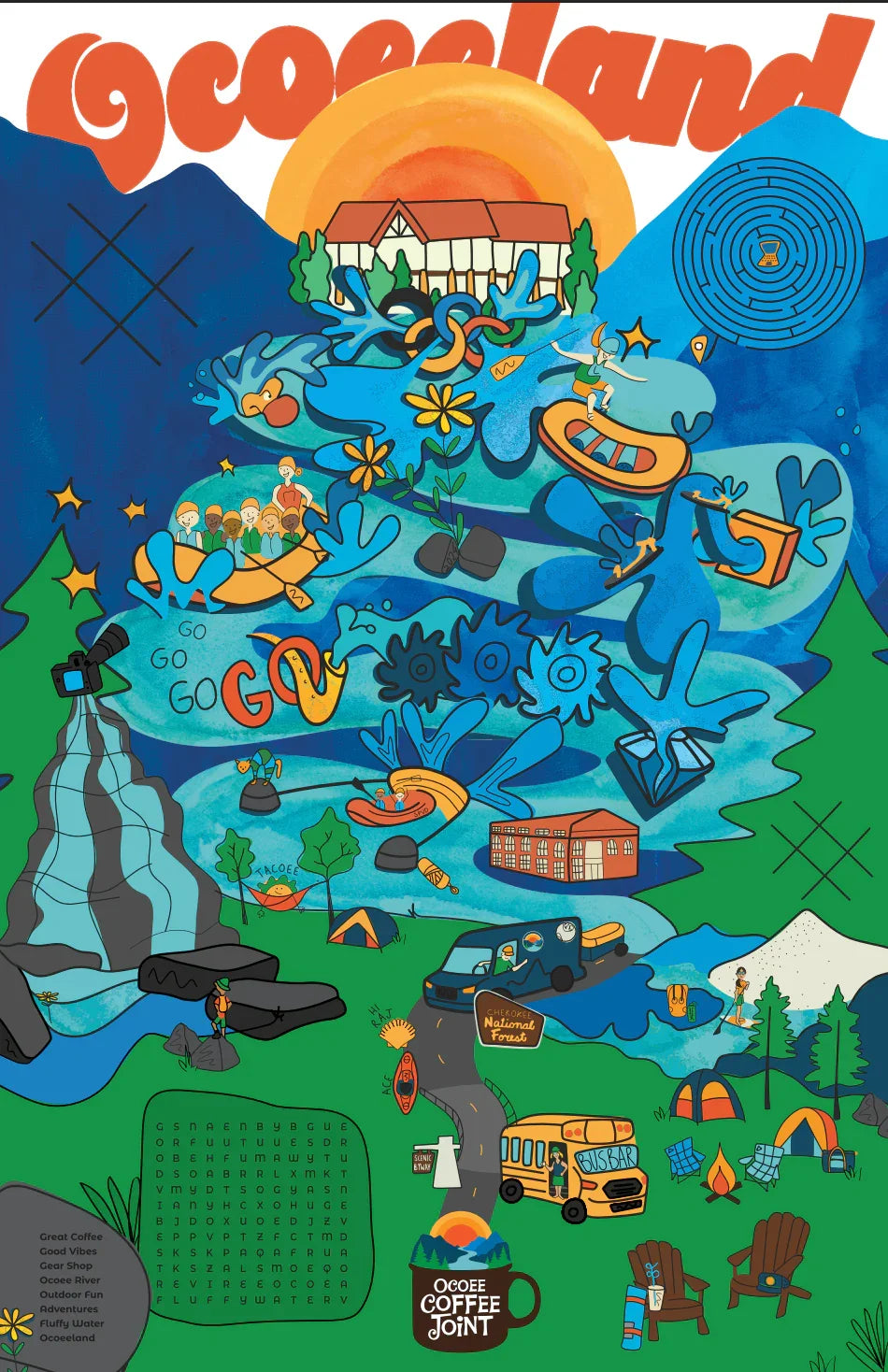 Ocoeeland - Illustrated River Map (Digital Download) - We The Collective