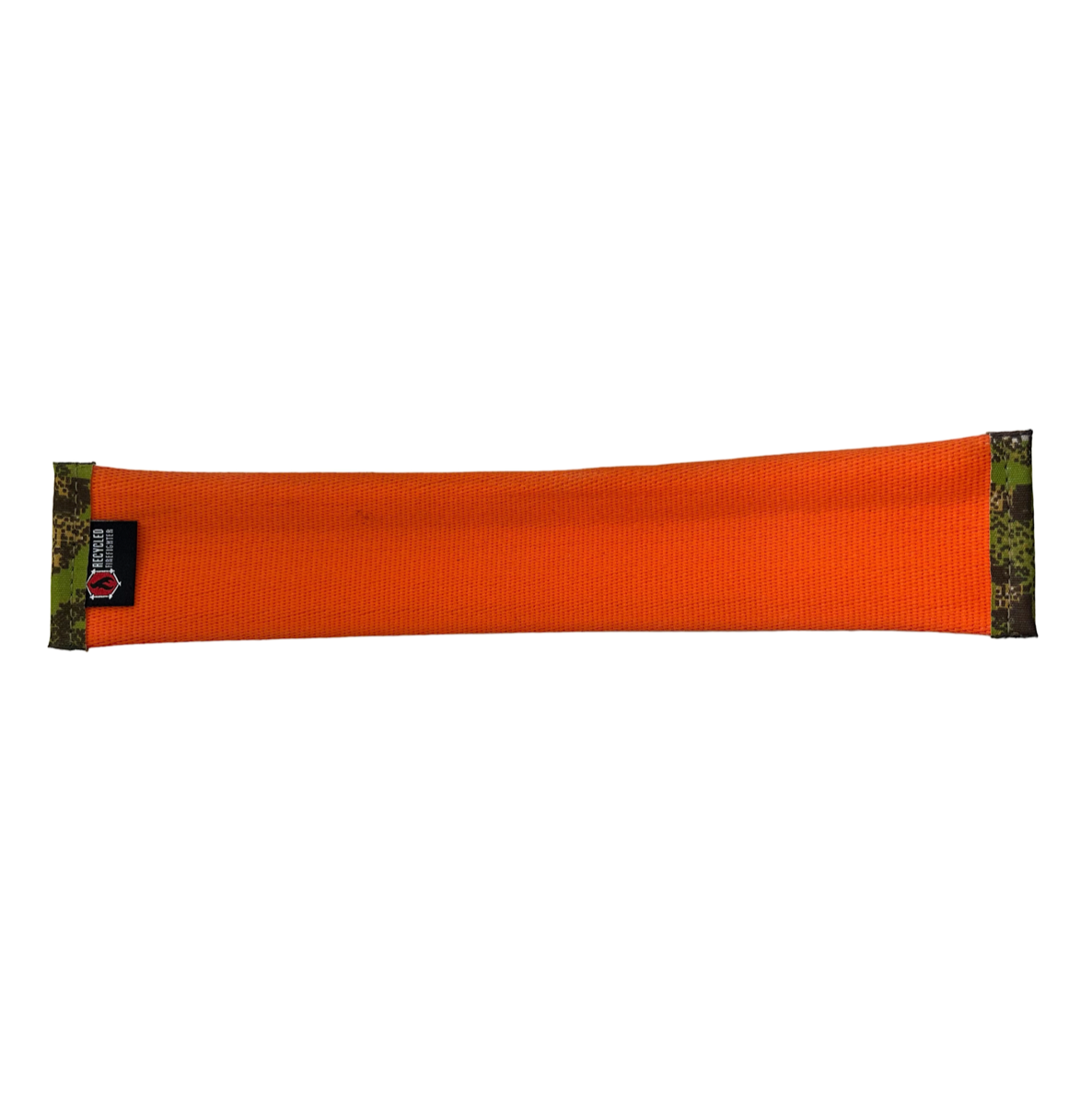 Recycled Firefighter dog fetch toy made from durable fire hose material, designed for active dogs to chew and play.