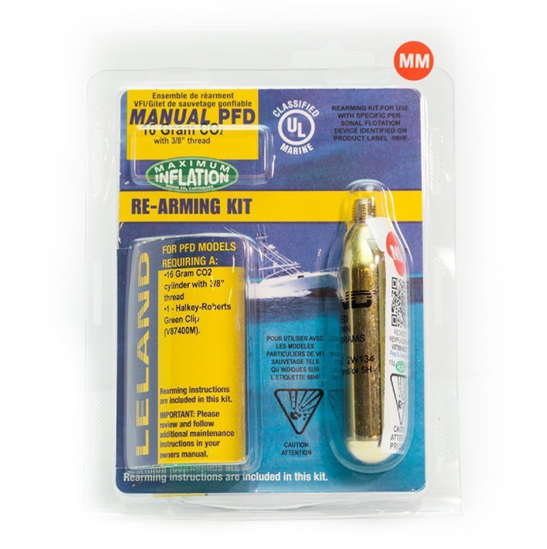 Vamo Life Bombora 16g Rearming Kit for PFD, featuring safety rearming components, shown in the product image.