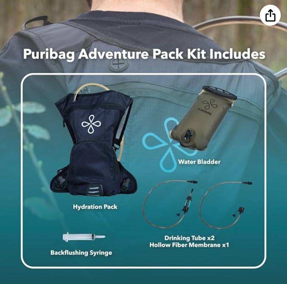Puribag Adventure Pack - [hydration backpack with 2L water bladder and adaptable membrane filter kit] - OVERLANDERS Outfitter