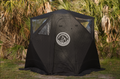 North Shore Sauna Nova 4 Sauna Tent for 4 people, showcasing the spacious design and durable fabric in the outdoors.