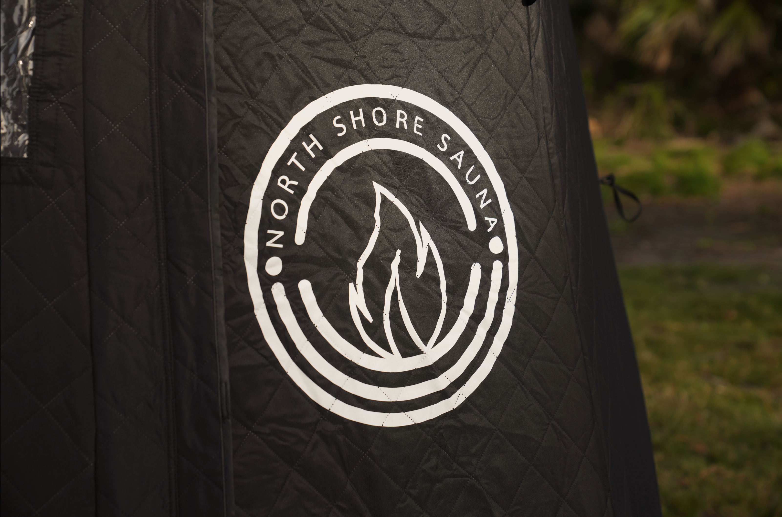 North Shore Sauna Nova 4 sauna tent for four people, featuring a spacious design and durable fabric.