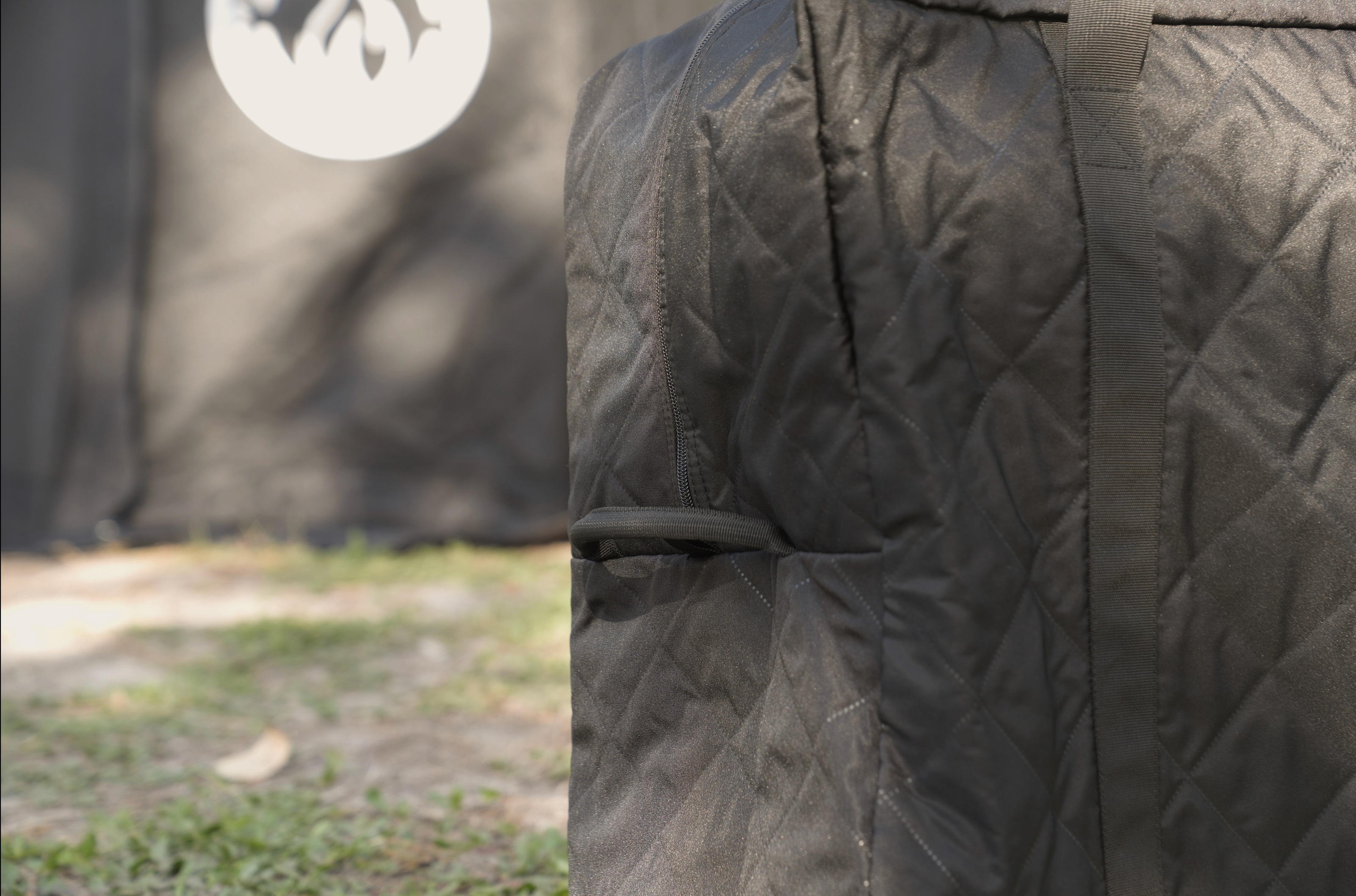 North Shore Sauna stove carrying bag shown in the image, designed for easy transport and storage of sauna stoves.