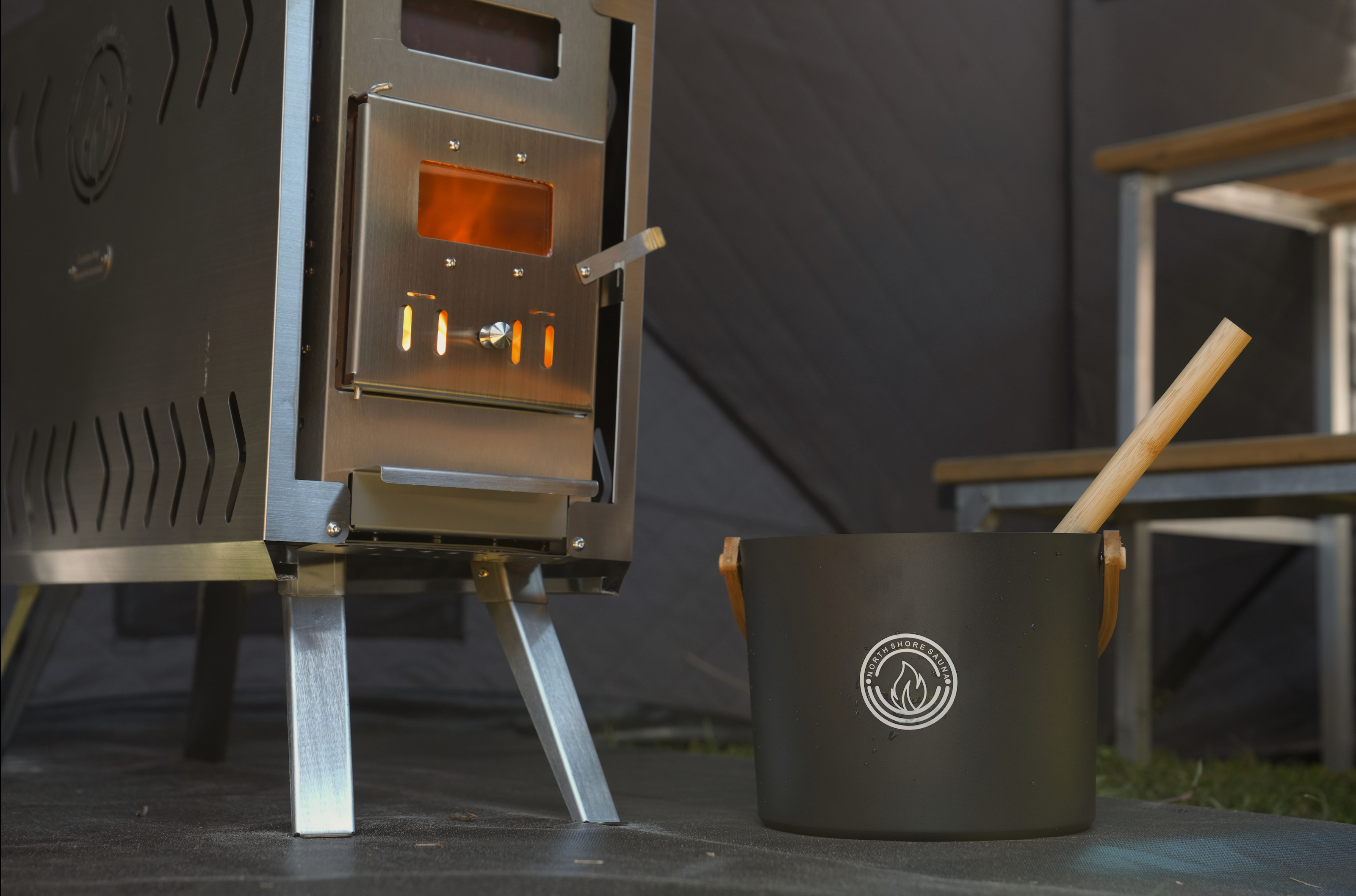 5L Black Aluminum Sauna Bucket and Ladle Set with Elegant Bamboo Handles - We The Collective