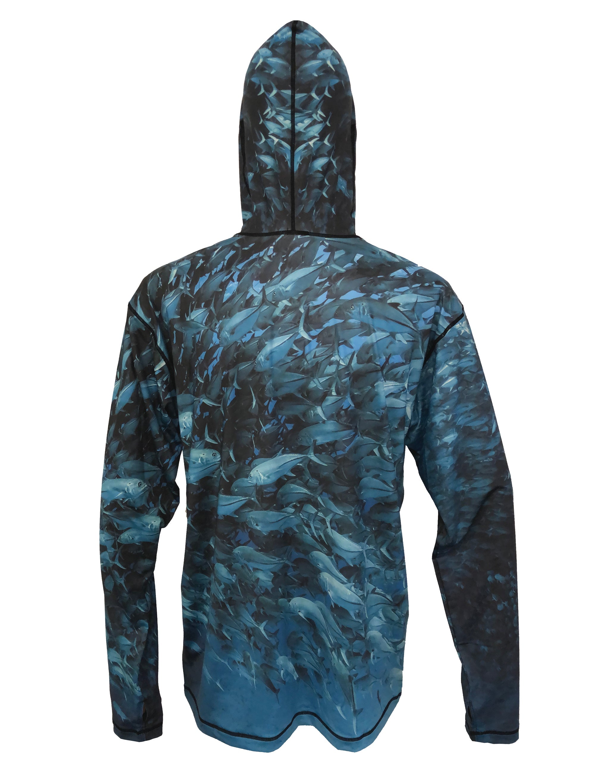 Cognito Brands Scuba Jacks lightweight ocean graphic hoodie with scuba diver illustration on the back, sunpro hoodie style.