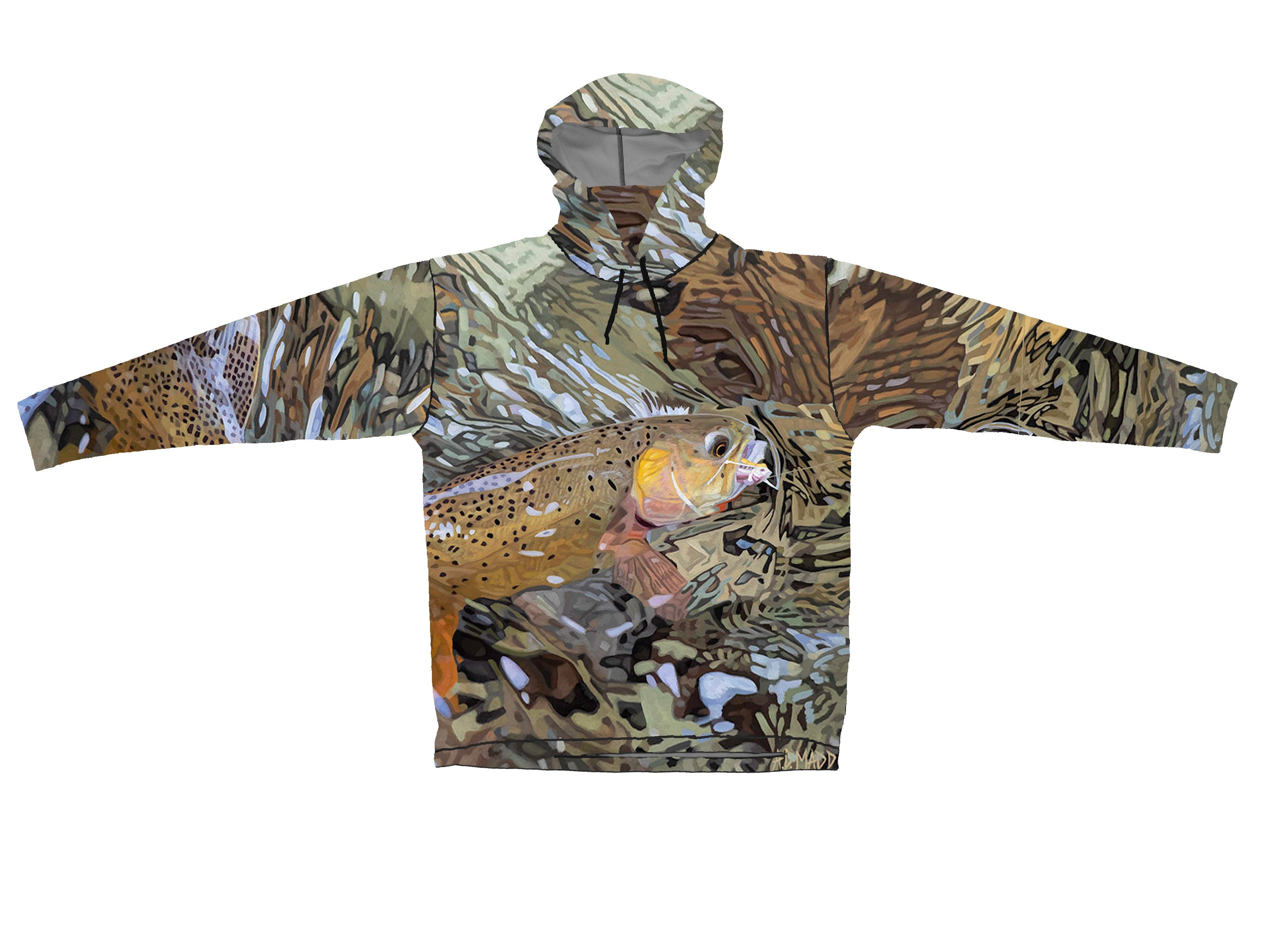 Secluded Cutty graphic fishing hoodie by Sunpro Hoodies from Cognito Brands, Inc., featuring a detailed fishing-themed graphic on the front.