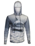 Shark-themed Sunpro hoodie by Cognito Brands, Inc. featuring a front ocean graphic and lightweight fabric.