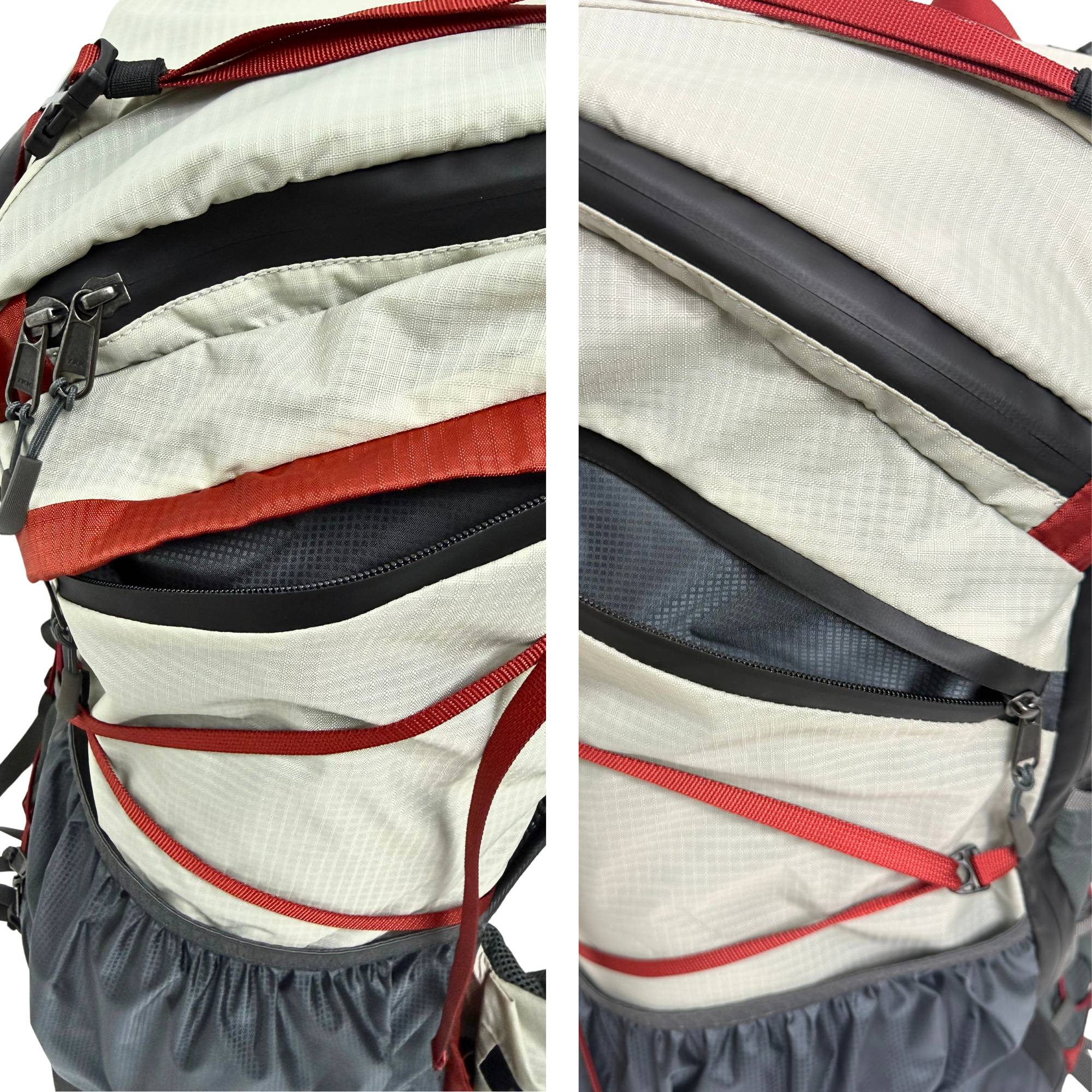 Side view of the Near Zero Outdoor Gear Dean™ TR 50 hiking backpack with side pockets and adjustable straps.