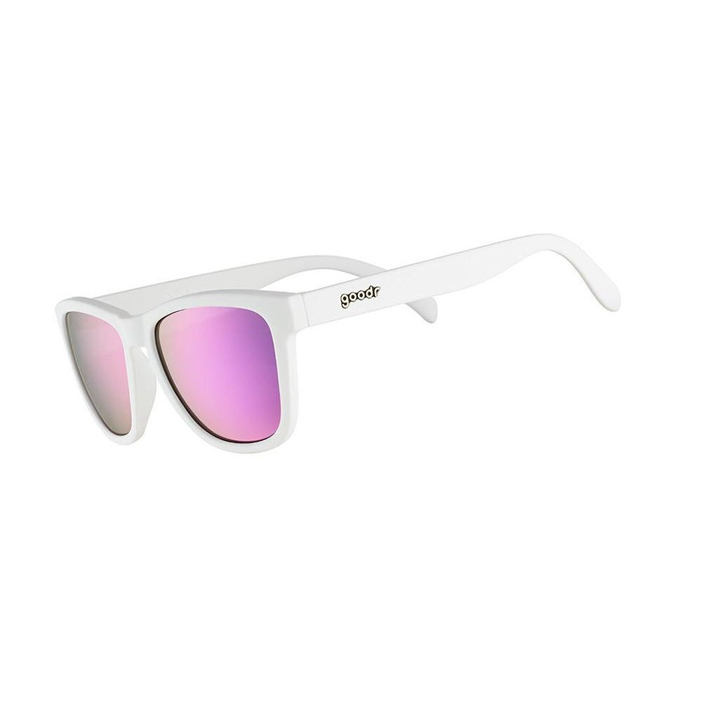 Side view of Rare Air Discs Side Scroll Eye Roll OG polarized sunglasses showing black frame and side detailing.