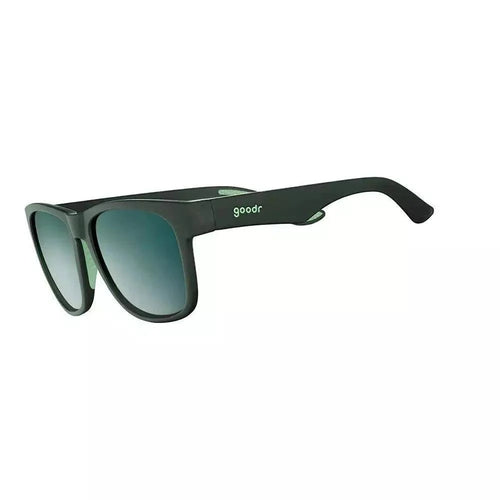 Side view of Rare Air Discs Mint Julep Electroshocks BFG Premium sunglasses showcasing mint green frames and sleek design.