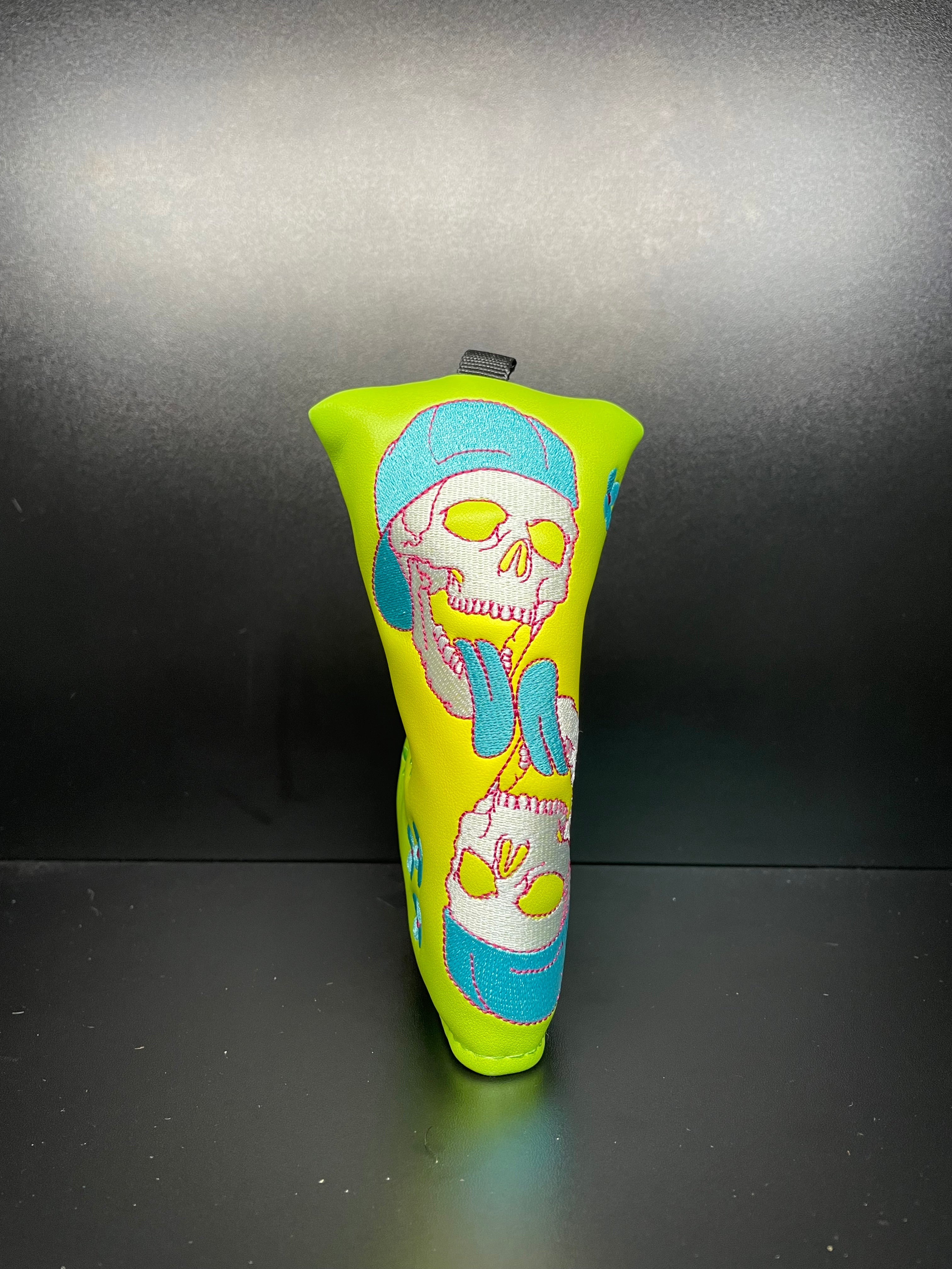 Skater skull golf club headcover by ParWestGolf featuring a detailed skull design for protecting golf clubs.
