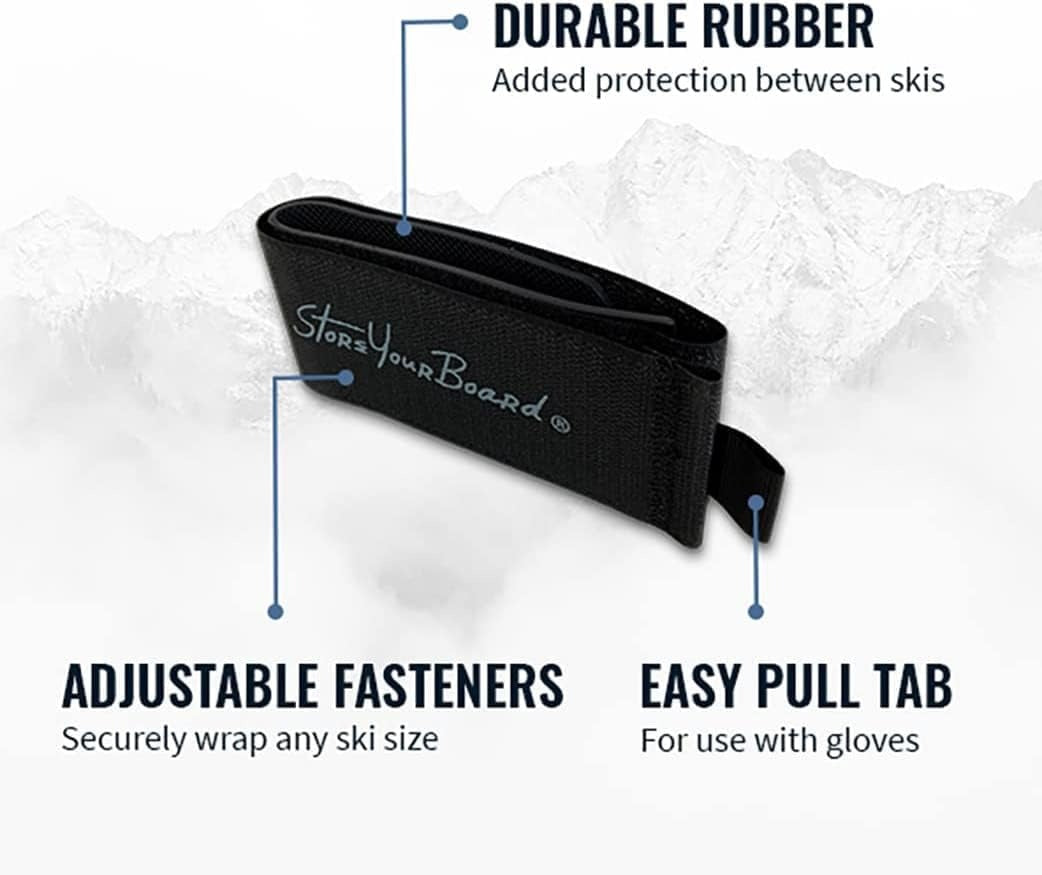 Mountain Essential Ski Wrap Straps | 4-Pack | Arctic Black - OVERLANDERS Outfitter