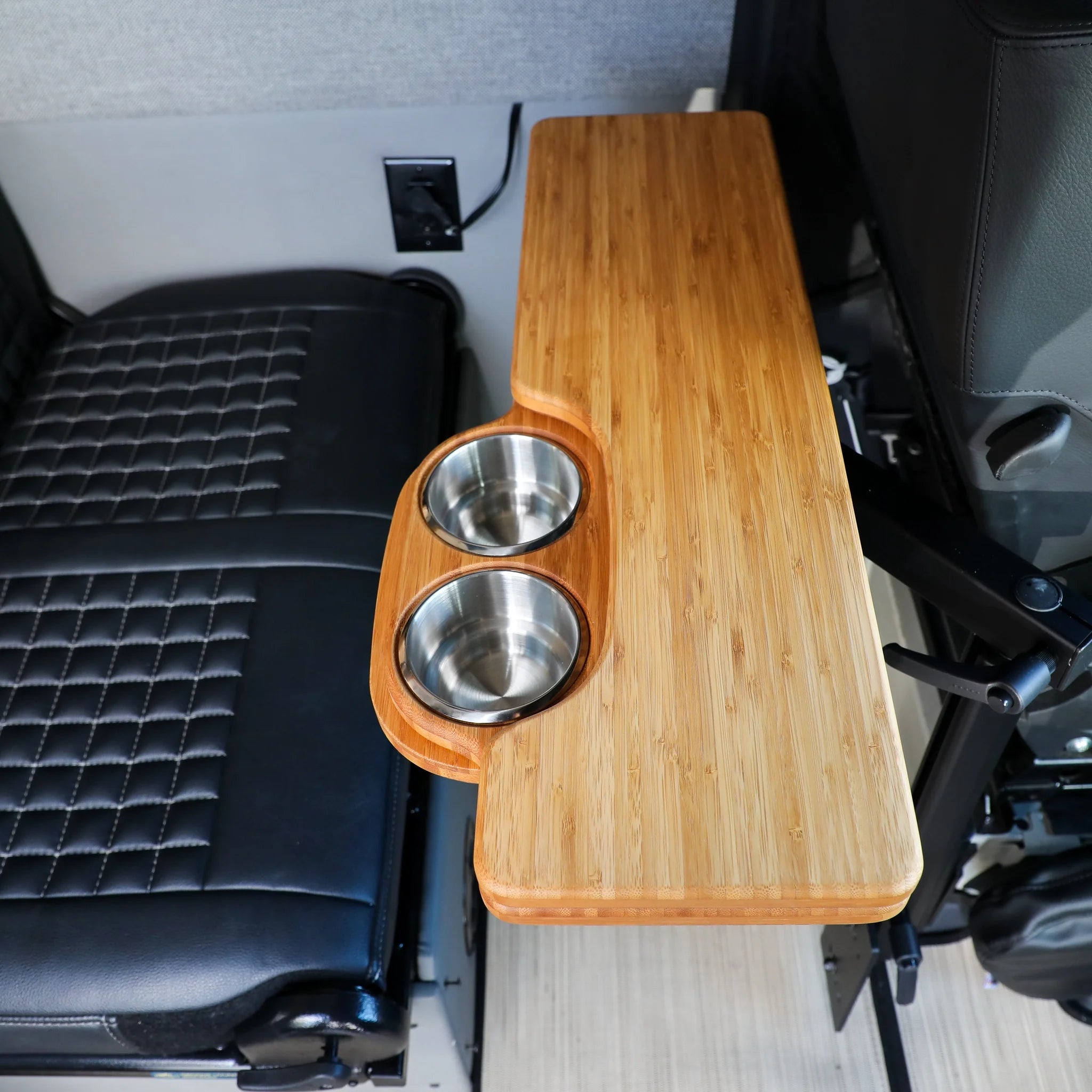 Canyon Adventure Vans Skinny 2.0 Folding Table Top, CAV branded, showing a compact, lightweight table surface in natural setting