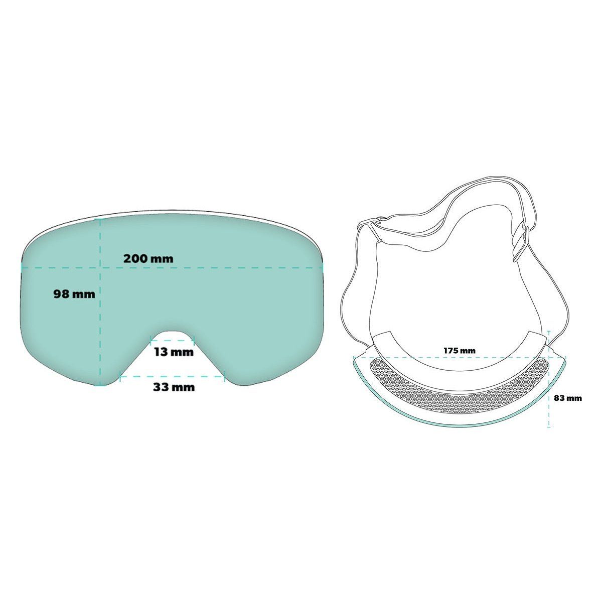 Rare Air Discs Bunny Slope Dropout Snow G's polarized ski goggles with reflective lenses and adjustable strap.