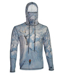 Cognito Brands Sunpro Snowcrossed lightweight mountain graphic hoodie featuring a snowcrossed mountain design on the front.