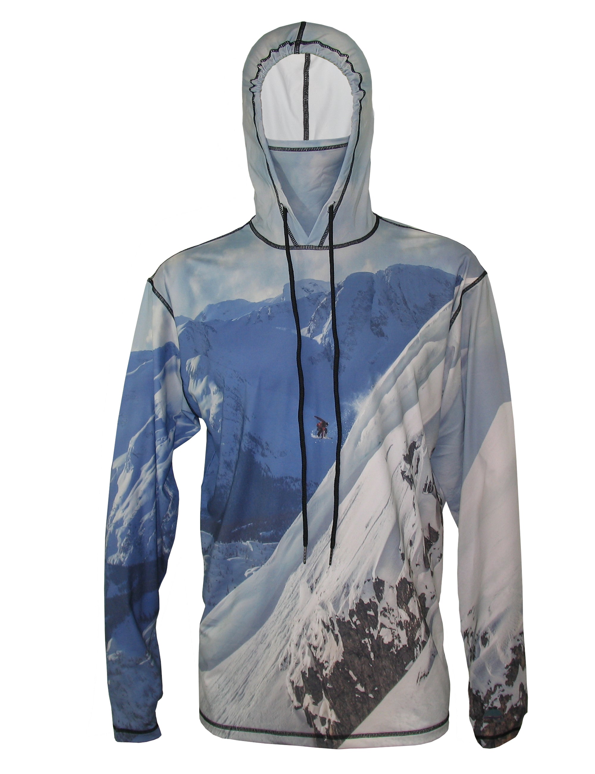 Lightweight mountain graphic hoodie by Sunpro from Cognito Brands, Inc., featuring a snowboarder design on the front.