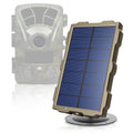 Rexing outdoor trail camera with universal solar panel for outdoor use, featuring a compact solar panel for sustainable power.