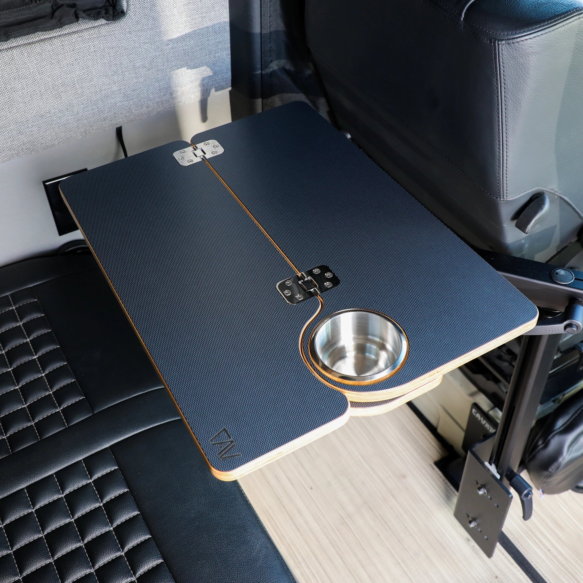 Canyon Adventure Vans Solo Folding Table Top, CAV branded, showing a compact portable table surface suitable for outdoor use