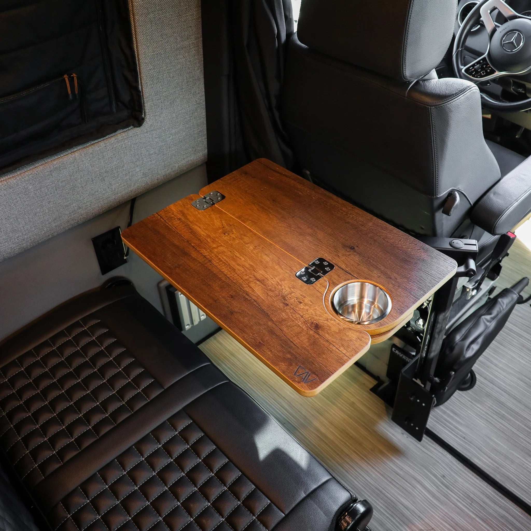 Canyon Adventure Vans Solo folding table top from CAV branded products, lightweight and portable for outdoor use.