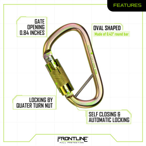 Frontline CSQ184 Steel Quarter Turn-locking Carabiner - OVERLANDERS Outfitter