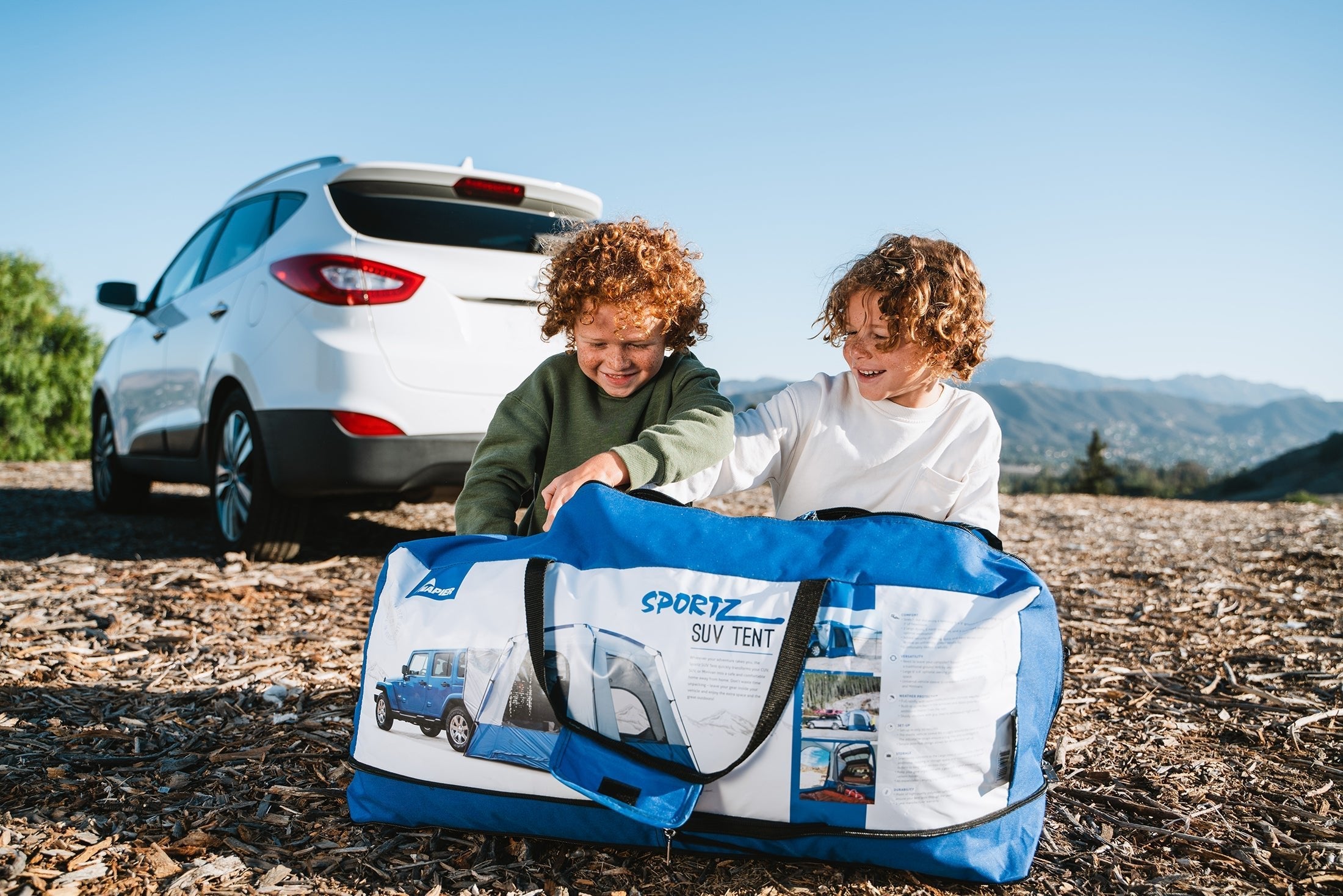 Backcountry Sportsman Sportz SUV Tent set up on a vehicle, showcasing a spacious, durable camping tent designed for SUVs.