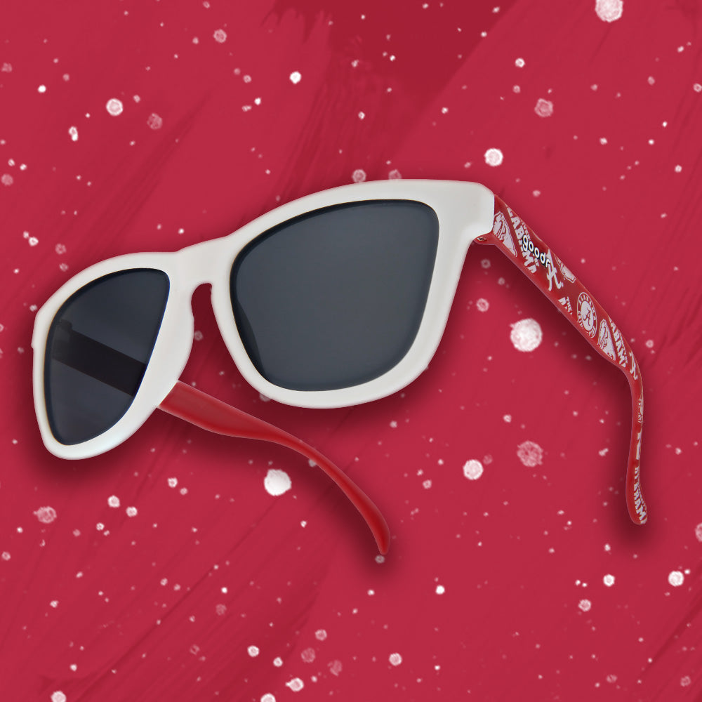 Rare Air Discs Roll Tide Ray Blockers Alabama collegiate polarized sunglasses with square frames and dark lenses.