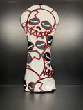 Stitched face magnetic golf club headcover by ParWestGolf, designed to protect and decorate driver or wood clubs.