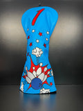 ParWestGolf Strike! bowling-themed golf club headcover with vibrant design, protects golf clubs during play.