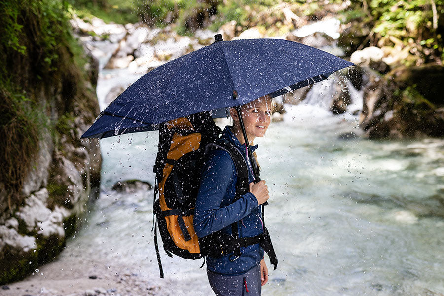 Swing Backpack Trekking Umbrella – Hands-Free Storm Protection, Patented Backpack Canopy Extension, Lightweight & Windproof, Ergonomic Handle - OVERLANDERS Outfitter