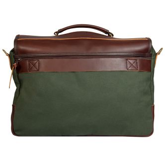 Backcountry Sportsman Entrepreneur Briefcase in black, featuring a sleek leather design with sturdy handles and organized interior pockets.