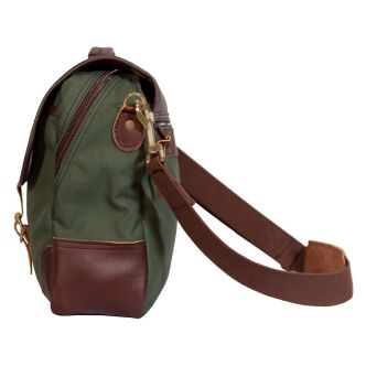 Backcountry Sportsman Entrepreneur Briefcase shown from the side, featuring durable leather and sleek design for professional use.