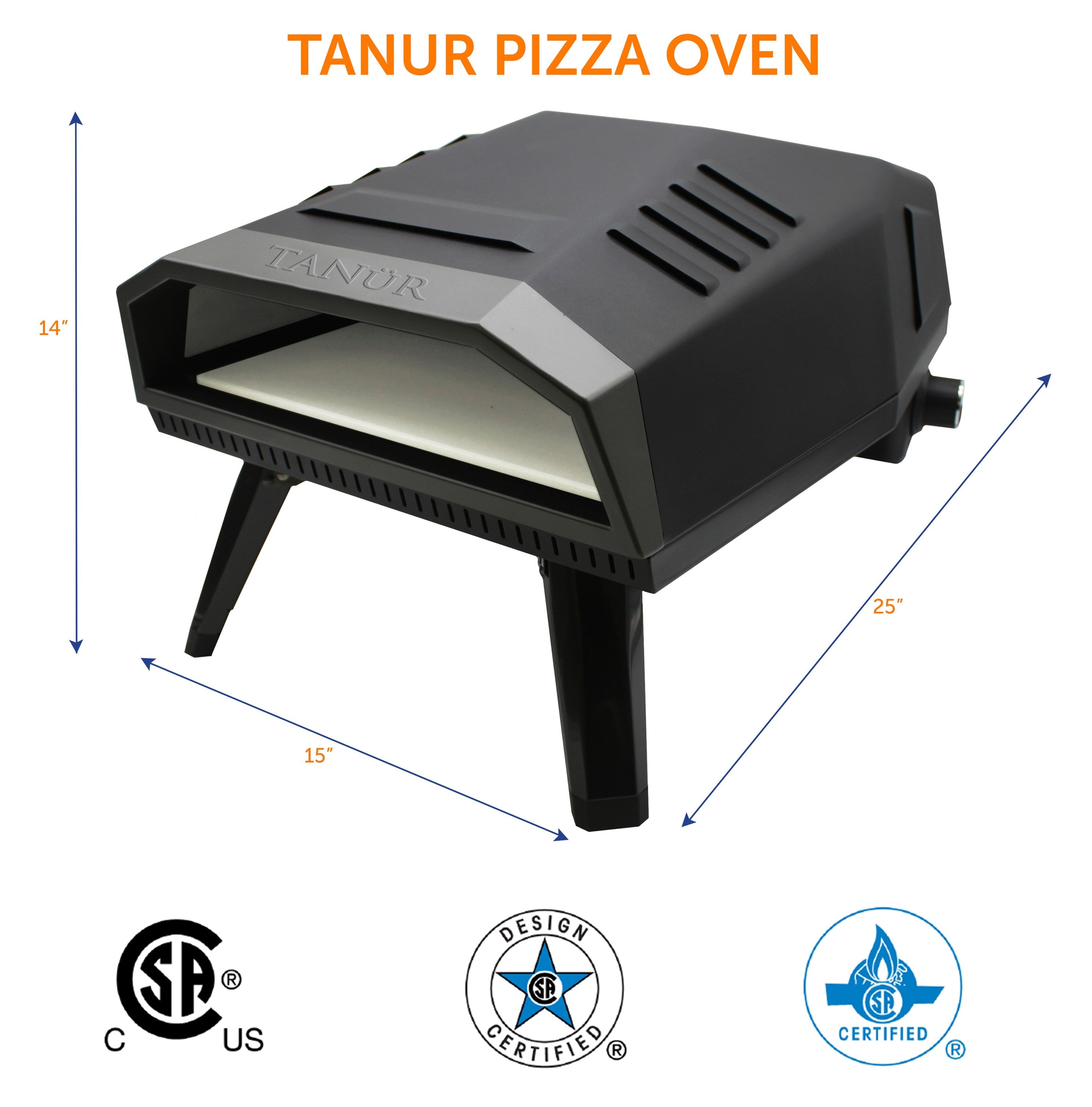 Flame King 12-inch portable propane pizza oven with stone, perfect for outdoor grilling and cooking delicious pizzas.