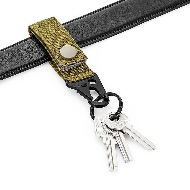 Outdoor nylon eagle beak hook on a sturdy metal display hook, designed for motorcycle or outdoor gear storage.