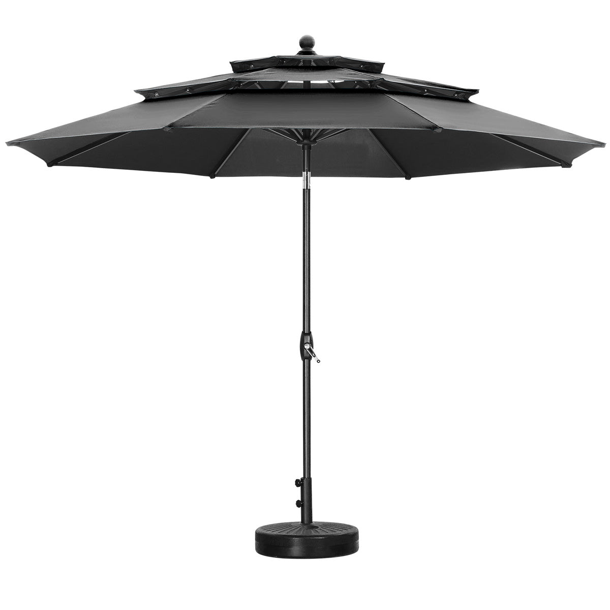 Ainfox 10FT 3 tier vented Outdoor Table Umbrella with Round Umbrella Base For Beach Market Backyard - OVERLANDERS Outfitter