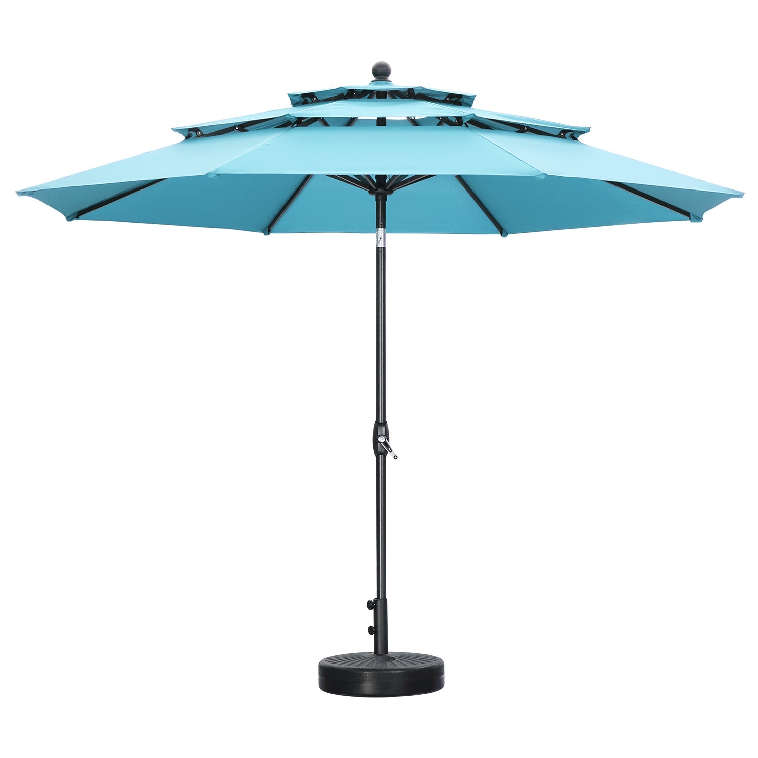 Ainfox 10FT 3 tier vented Outdoor Table Umbrella with Round Umbrella Base For Beach Market Backyard - OVERLANDERS Outfitter
