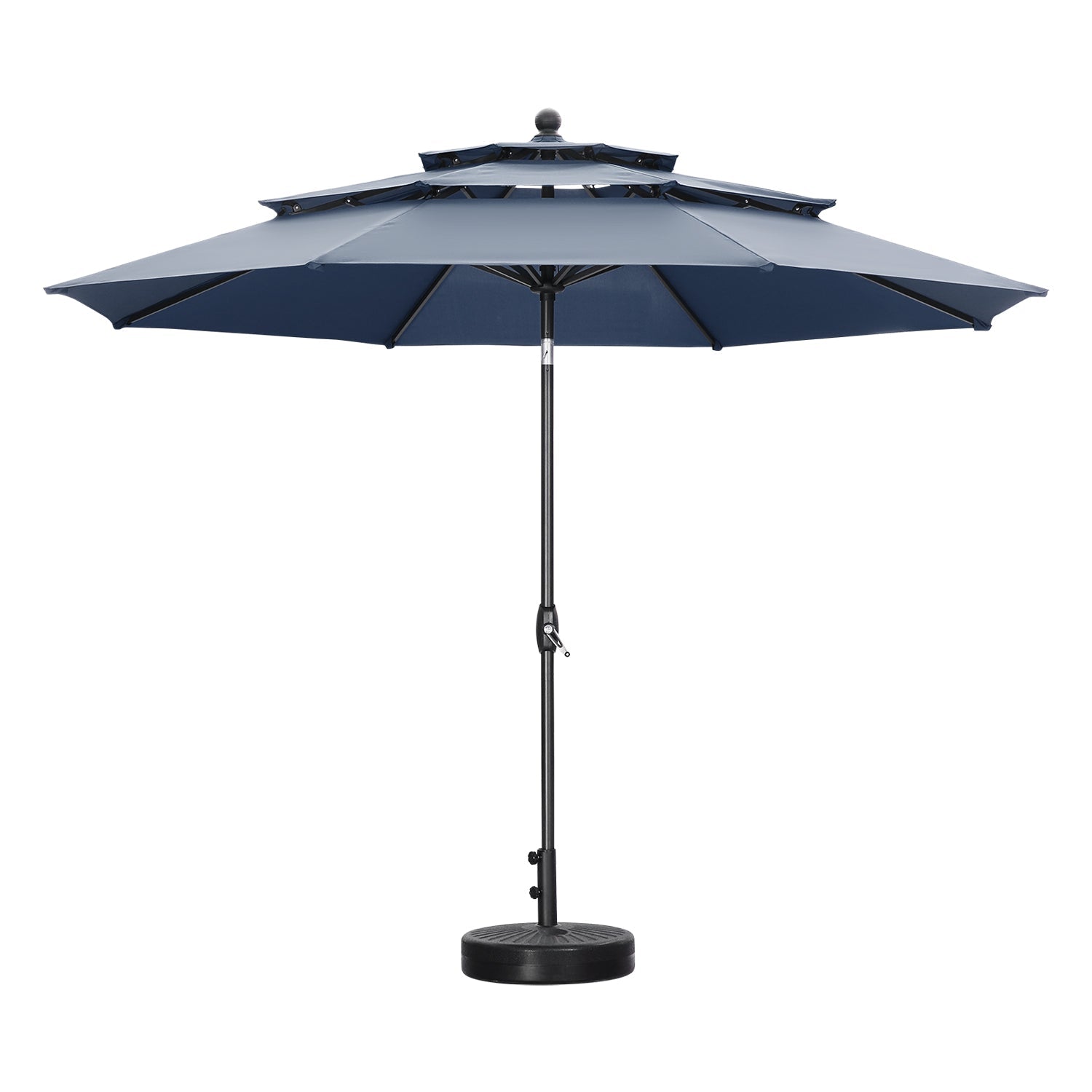Ainfox 10FT 3 tier vented Outdoor Table Umbrella with Round Umbrella Base For Beach Market Backyard - OVERLANDERS Outfitter
