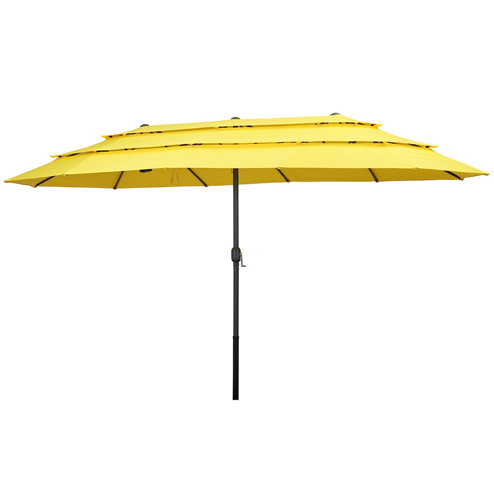 Ainfox 15ft 3-Tier Patio Umbrella Beach Umbrella Market Umbrella Outdoor - OVERLANDERS Outfitter