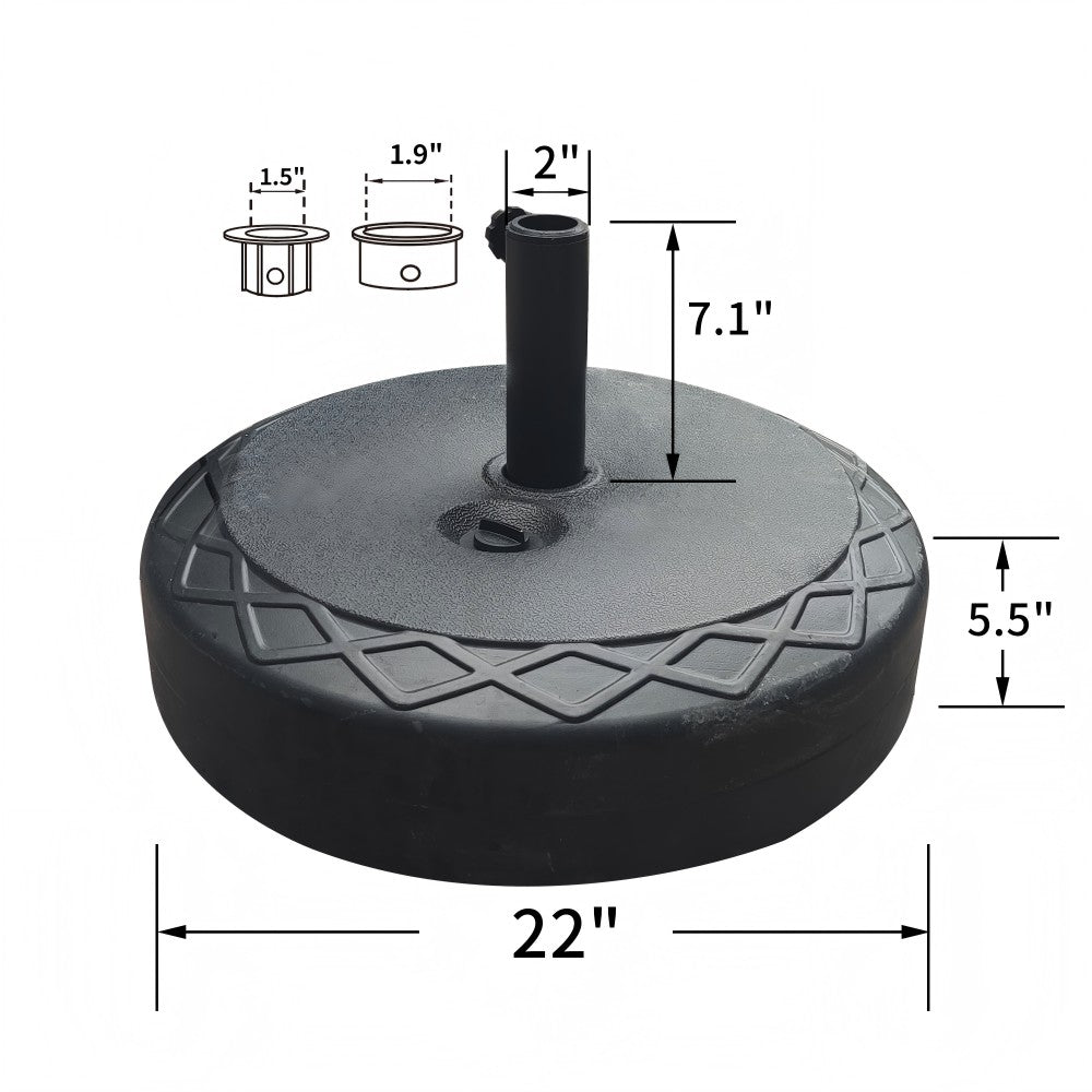 Ainfox Patio Umbrella Base Round With Diamond Pattern Decor