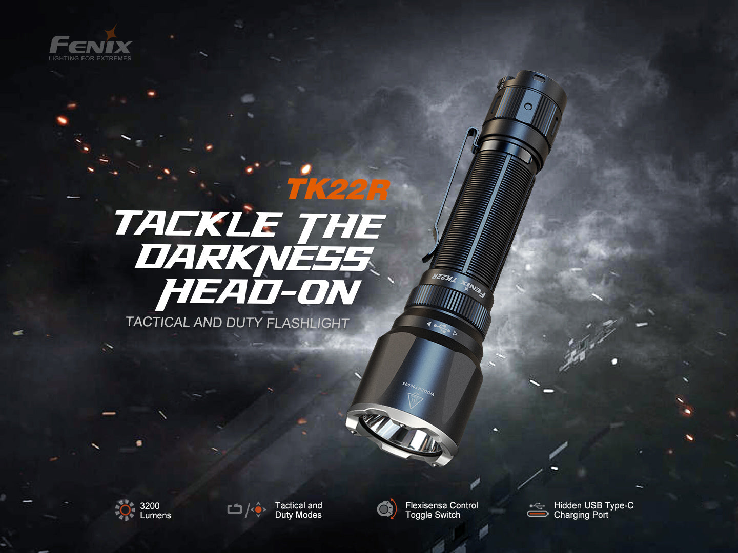Fenix TK22R Rechargeable Tactical & Duty Flashlight - We The Collective