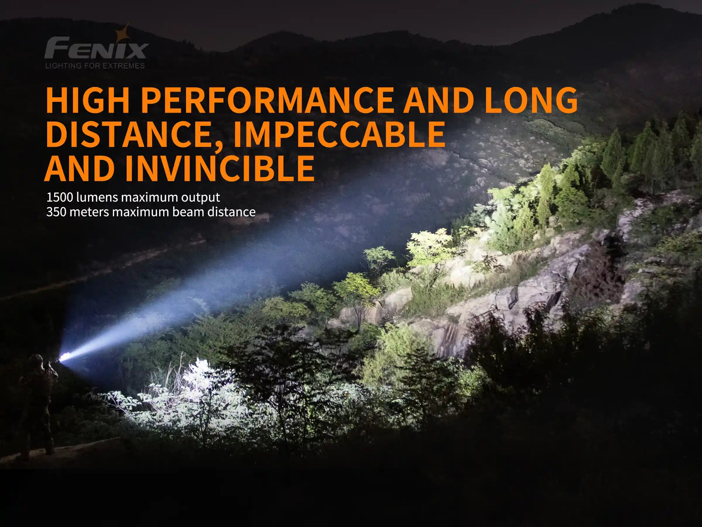 Fenix TK26R Tactical LED Flashlight with 1500 lumens, featuring a robust design and durable construction.