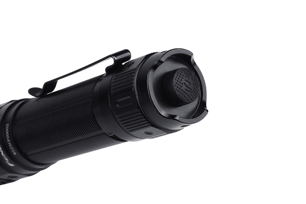 Fenix TK30 tactical flashlight with white laser LED, showcasing a sleek design and durable construction.