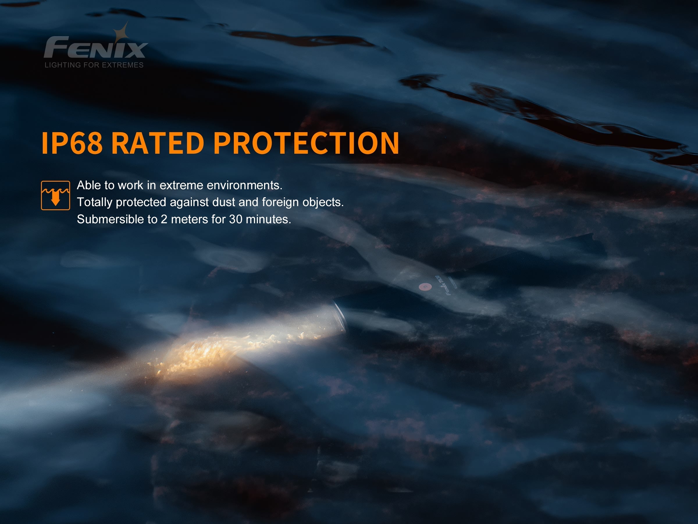 Fenix TK30 tactical flashlight with white laser LED, showcasing its sleek design and durable construction.
