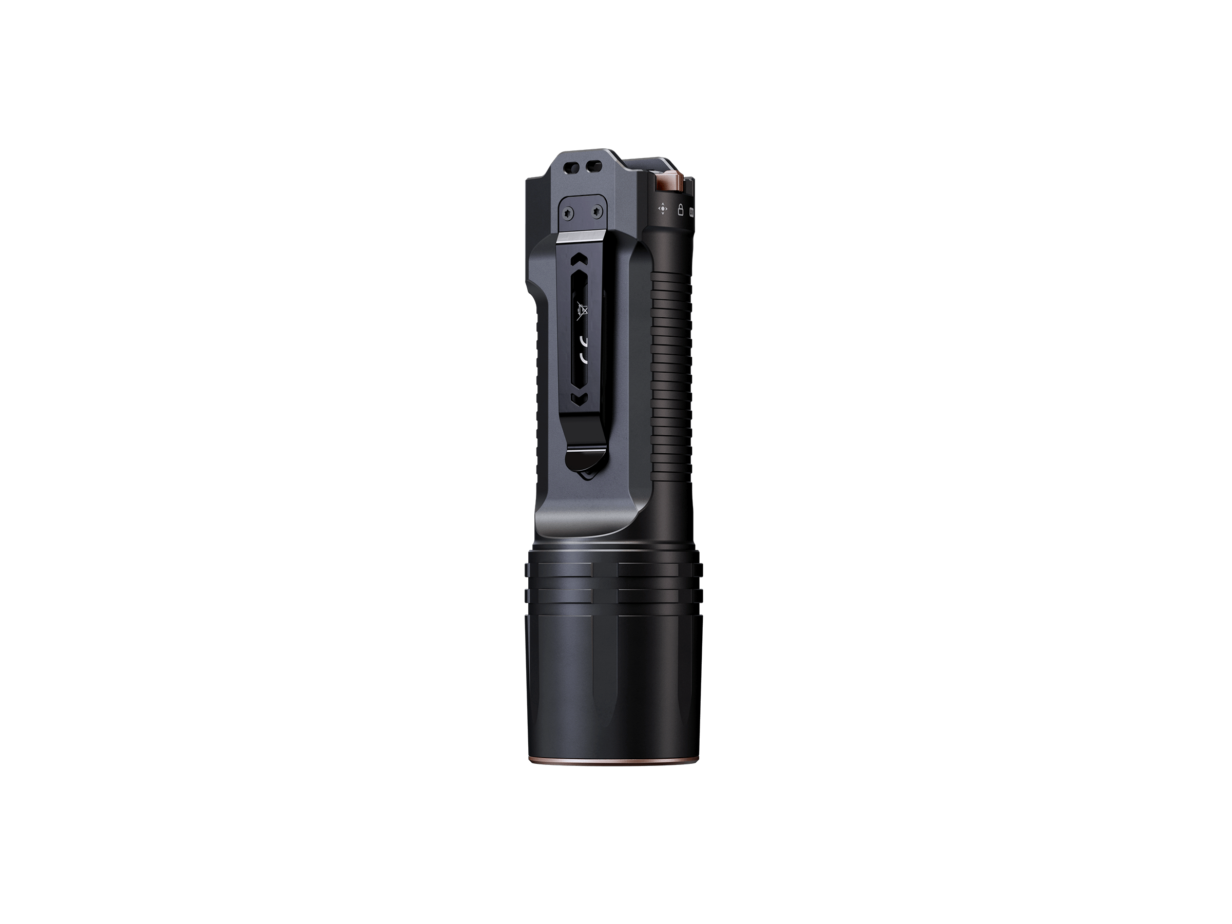 Fenix TK35R rechargeable tactical flashlight with UV light, showcasing a sleek design and robust build for outdoor use.