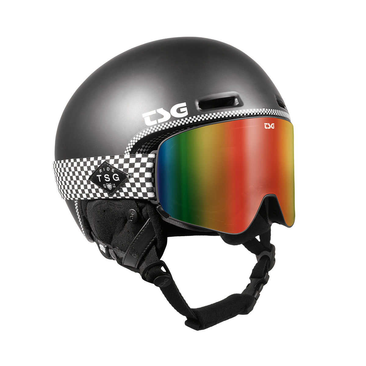ZEITBIKE TSG Winter Goggle Four with low-checker design, adjustable strap, and clear lens for outdoor winter sports eyewear.