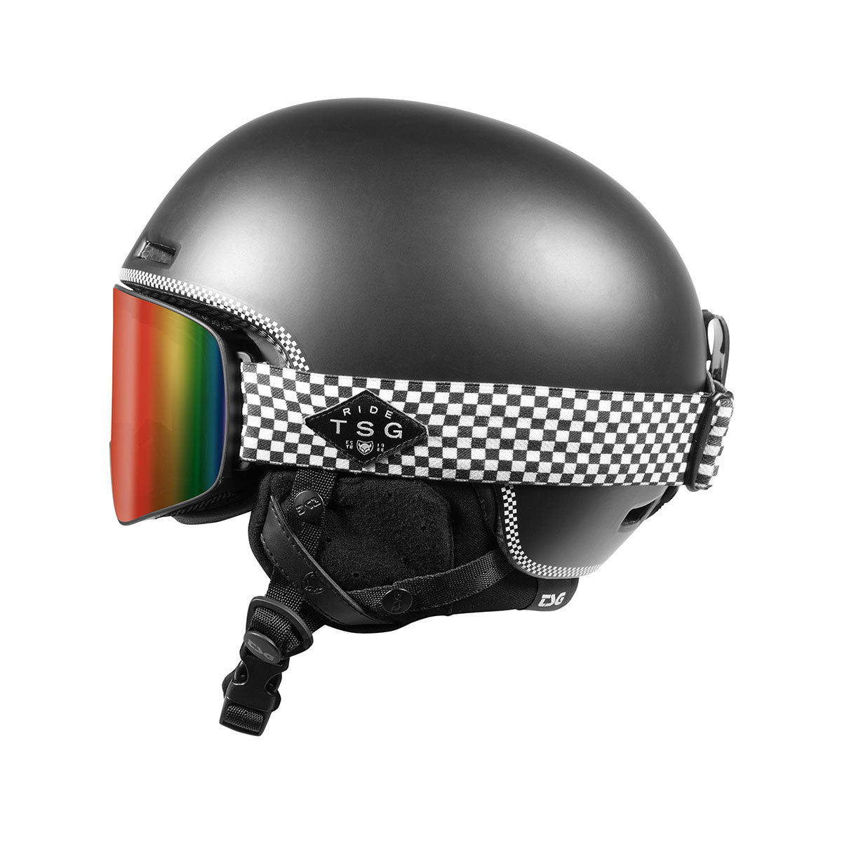 ZEITBIKE TSG Winter Goggle Four eyewear with low checker design, one size fits most, ideal for winter sports and snowboarding.