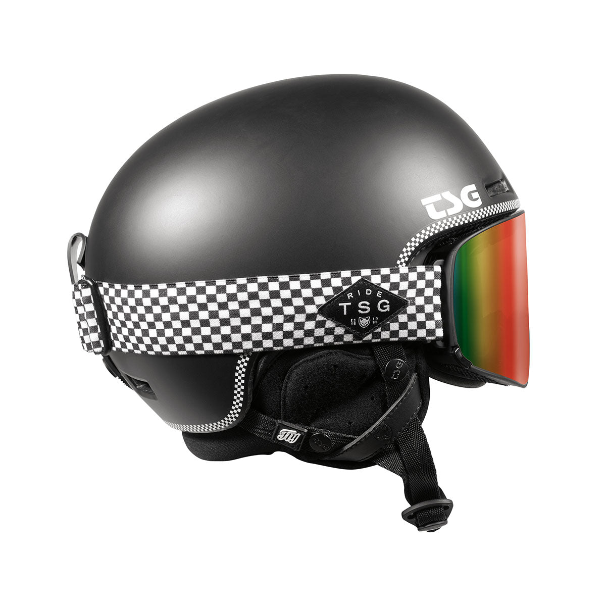 ZEITBIKE TSG Winter Goggle Four eyewear with low checker pattern, one size, designed for winter sports protection.